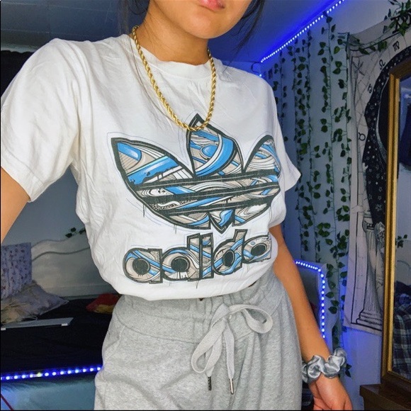 adidas originals oversized graphic tee